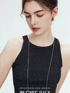 chicjuly Misty Star Iridescent Knit Two Piece Women's Breathable Short Sleeve T-shirts
