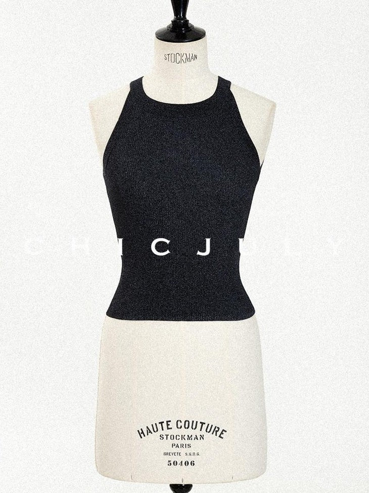 chicjuly Misty Star Iridescent Knit Two Piece Women's Breathable Short Sleeve T-shirts