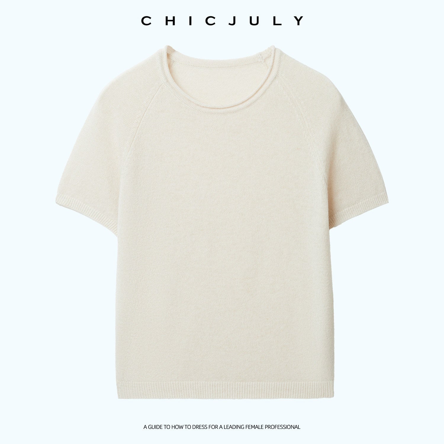 chicjuly Muted Striped Heavy Knit Crew Neck Women's Wool Short Sleeve T-shirts 1036733047033
