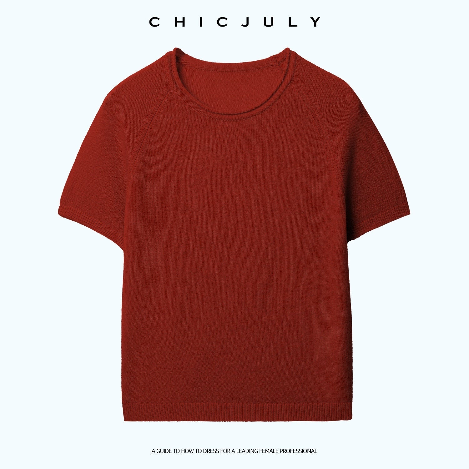 chicjuly Muted Striped Heavy Knit Crew Neck Women's Wool Short Sleeve T-shirts 1036733047033