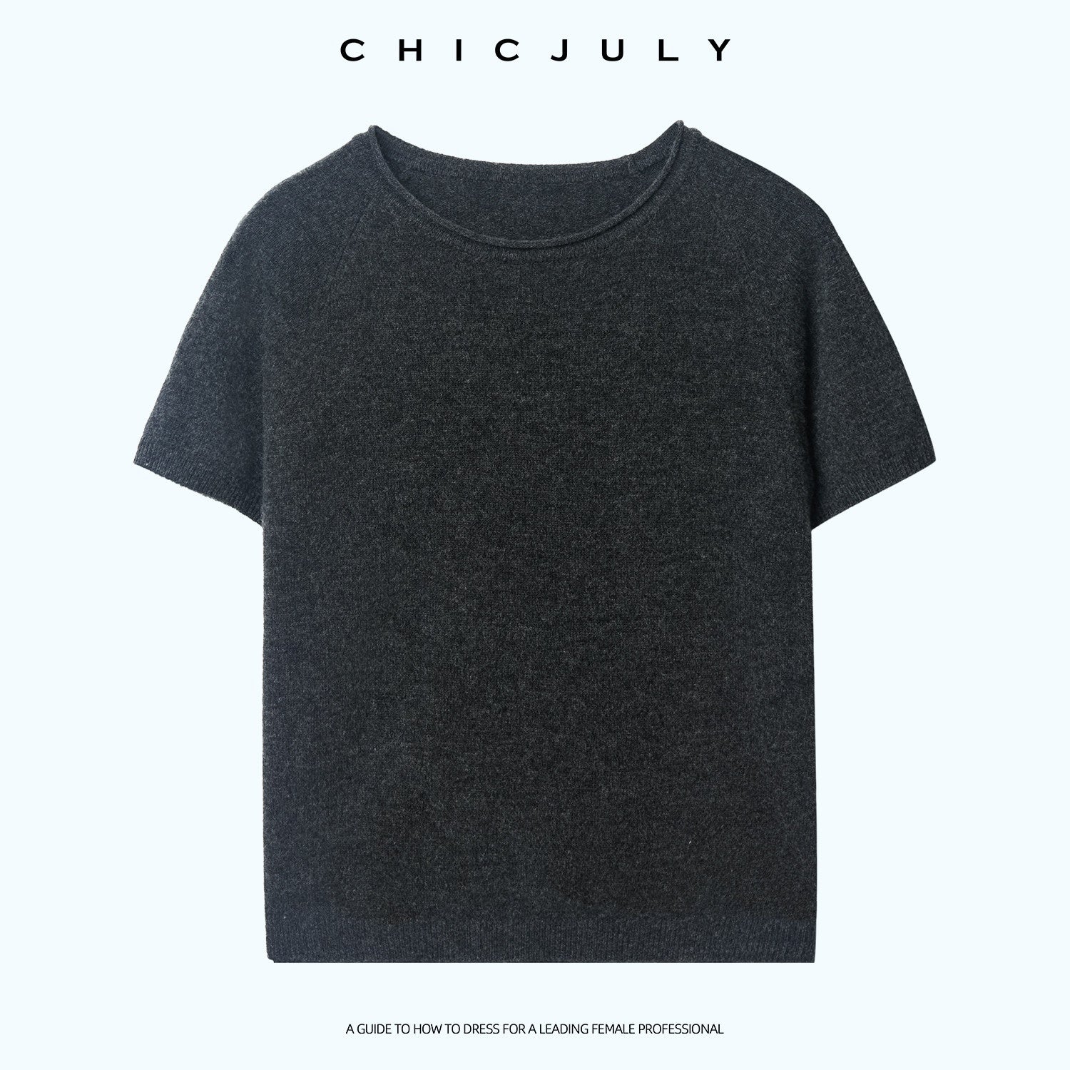 chicjuly Muted Striped Heavy Knit Crew Neck Women's Wool Short Sleeve T-shirts 1036733047033