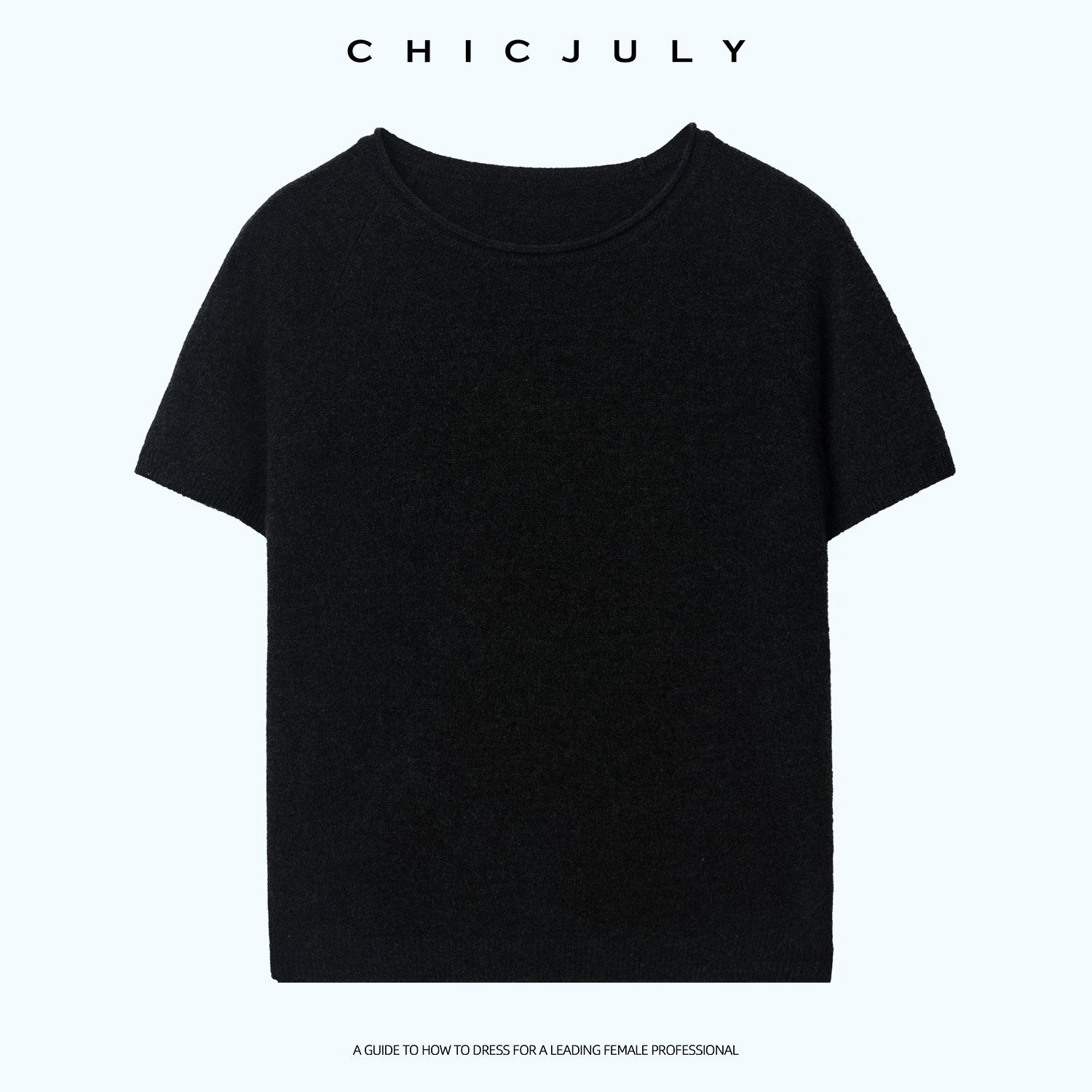 chicjuly Muted Striped Heavy Knit Crew Neck Women's Wool Short Sleeve T-shirts 1036733047033