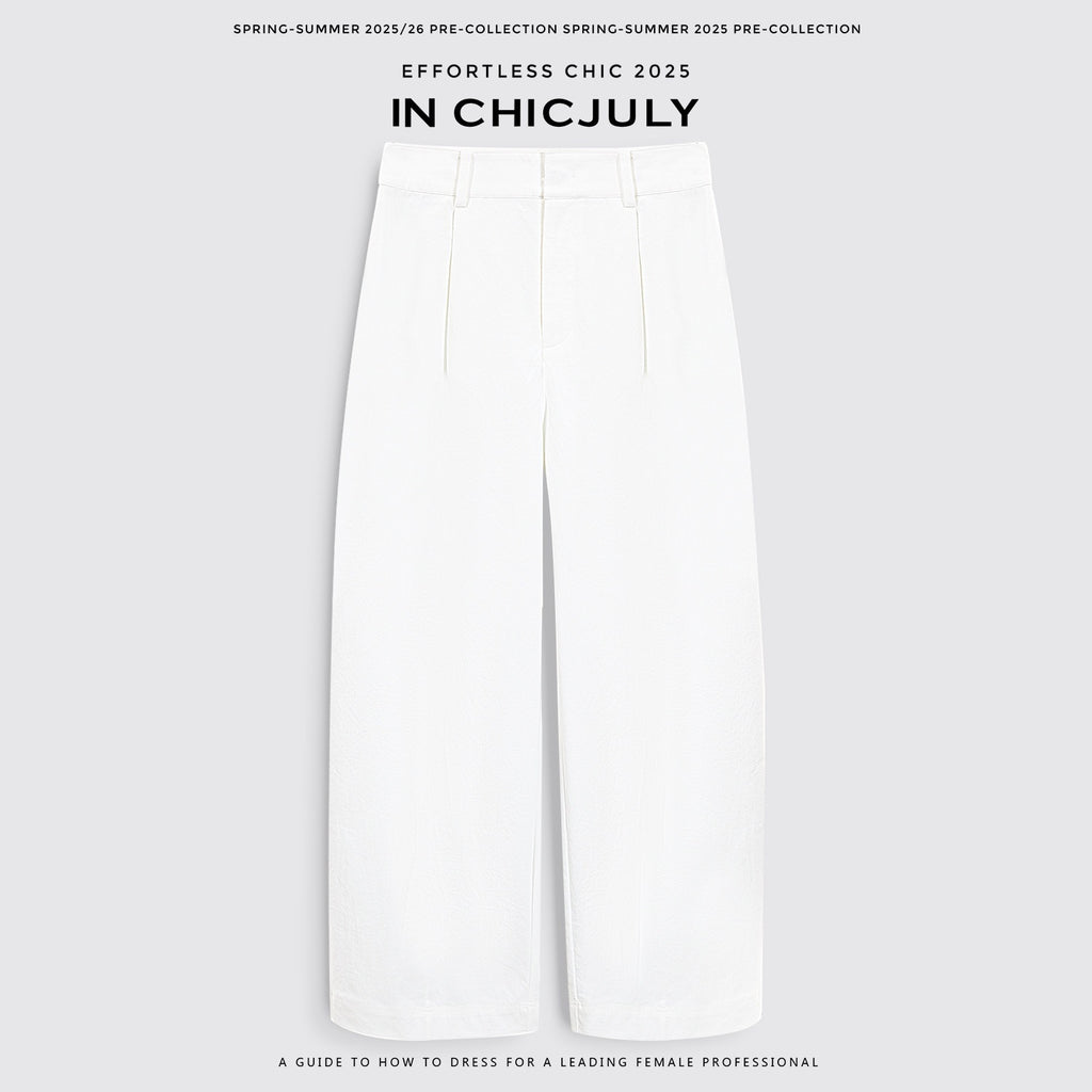 chicjuly Navy Stonewash Cutout High Waist Pockets Women's Polyester Wide-leg Pants 930924098871