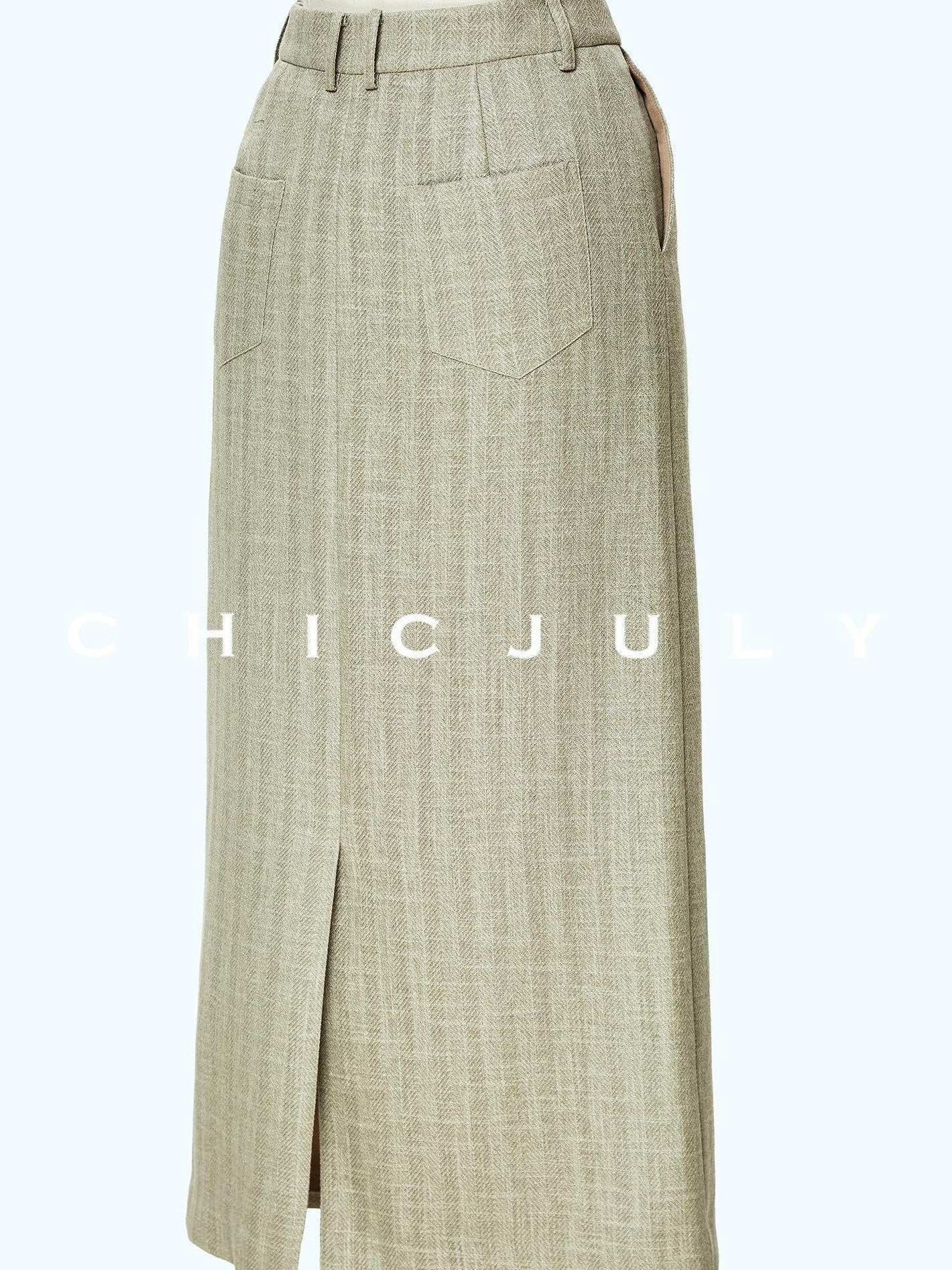 chicjuly Old Money Stand Collar Vest High Waist Skirt Women's Brown Skirt Suits