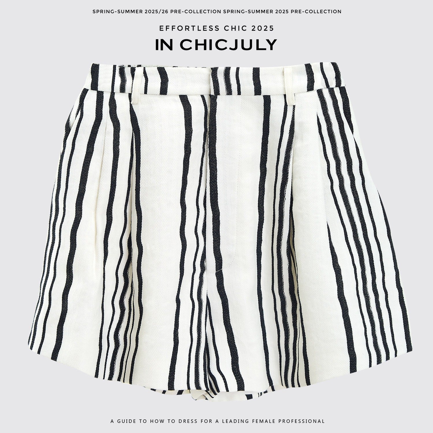 chicjuly Old Money Striped Colorblock Vest And Shorts Women's Pant Suits 930919458686