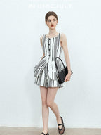 chicjuly Old Money Striped Colorblock Vest And Shorts Women's Pant Suits
