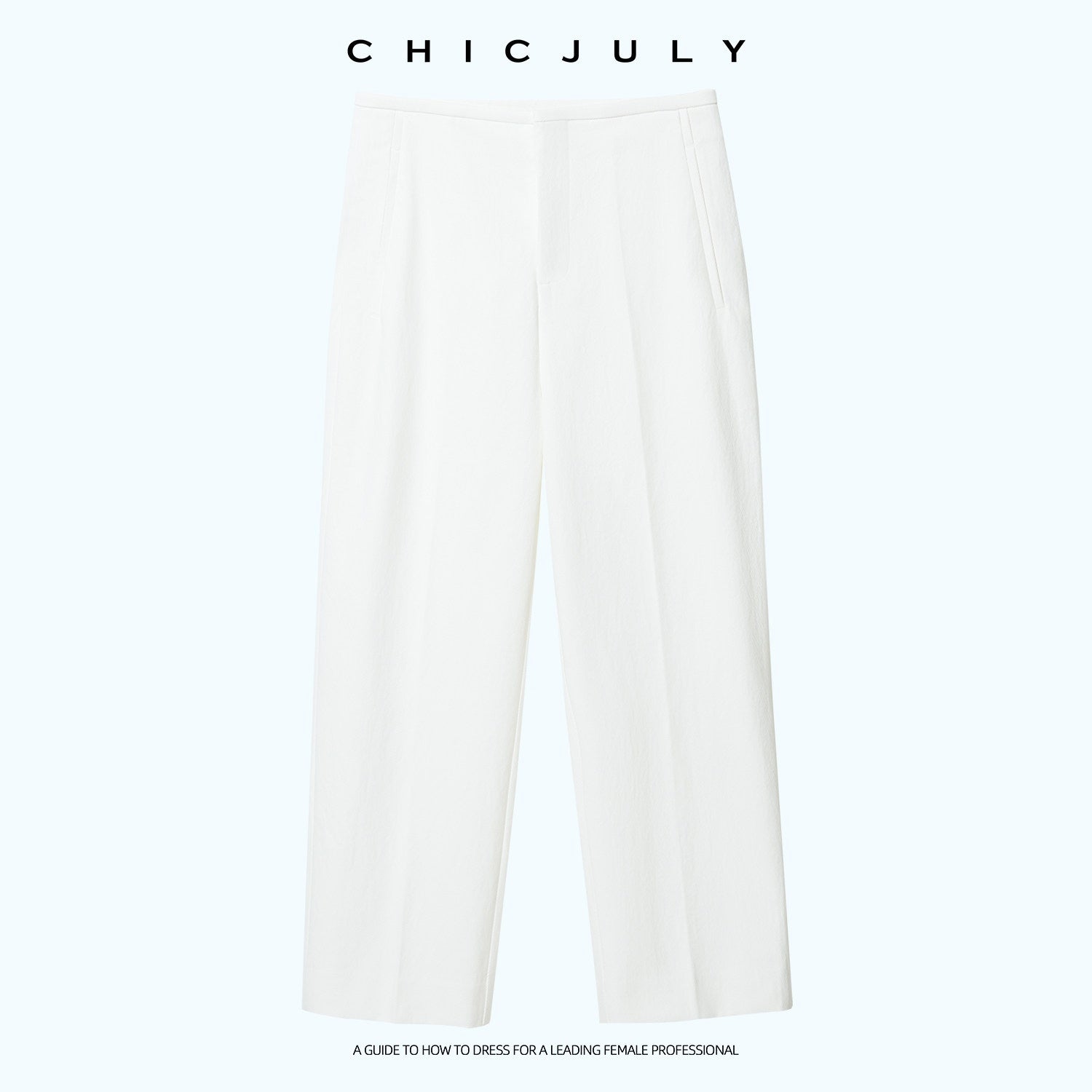 chicjuly Openwork Yarn Curved Silhouette Women's High Waist Straight Leg Chinos 1039236308213