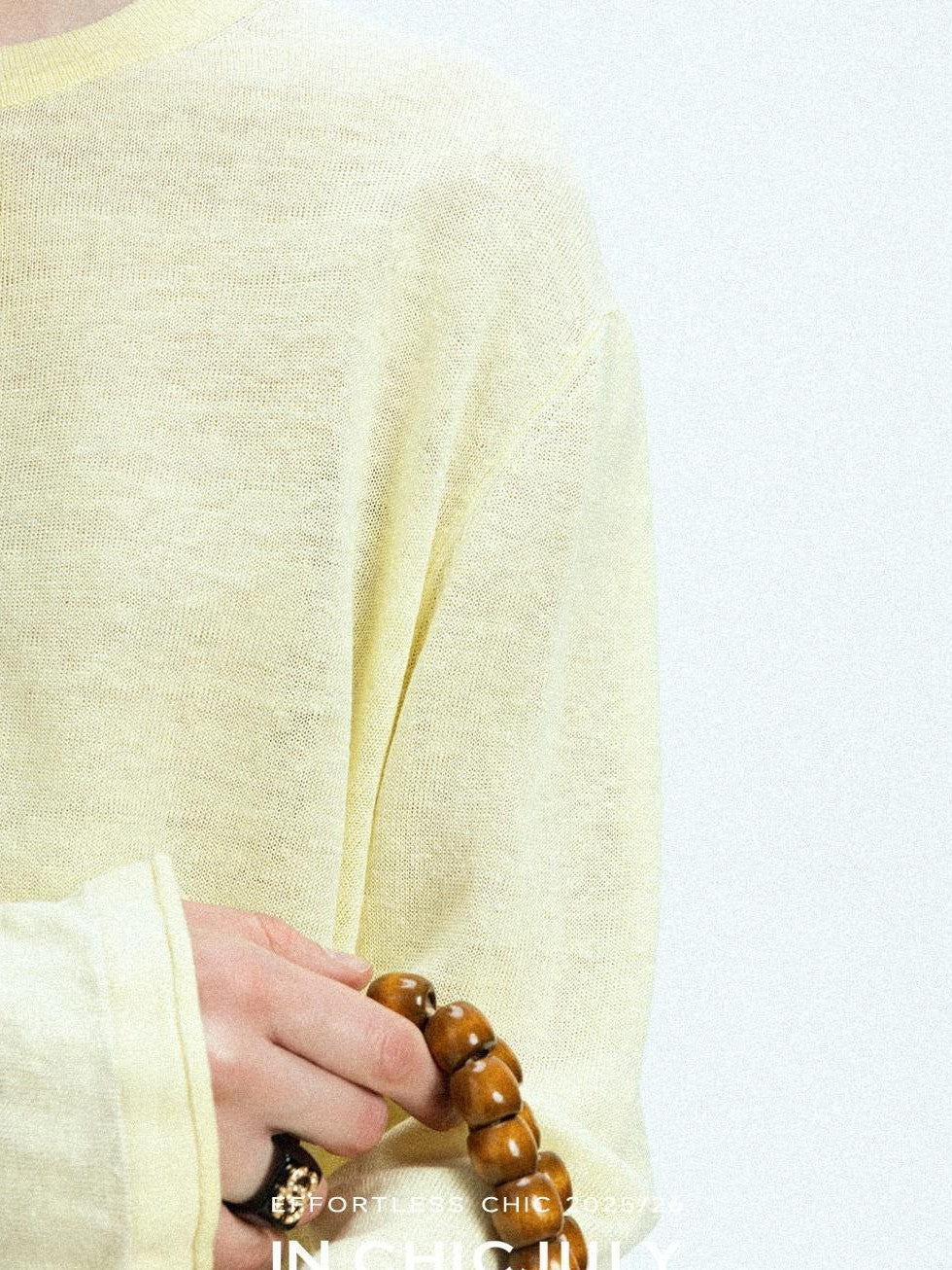 chicjuly Pale Lemon Buttoned Henley Relaxed Women's Linen Uv Long Sleeve T-shirts