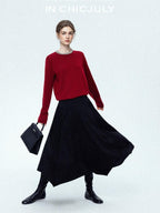 chicjuly Paris Night Crystal Embellished Women's 100 Percent Wool Long Sleeve T-shirts