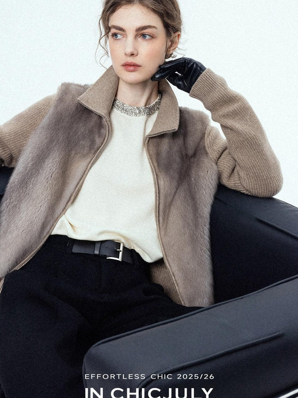 chicjuly Paris Night Crystal Embellished Women's 100 Percent Wool Long Sleeve T-shirts