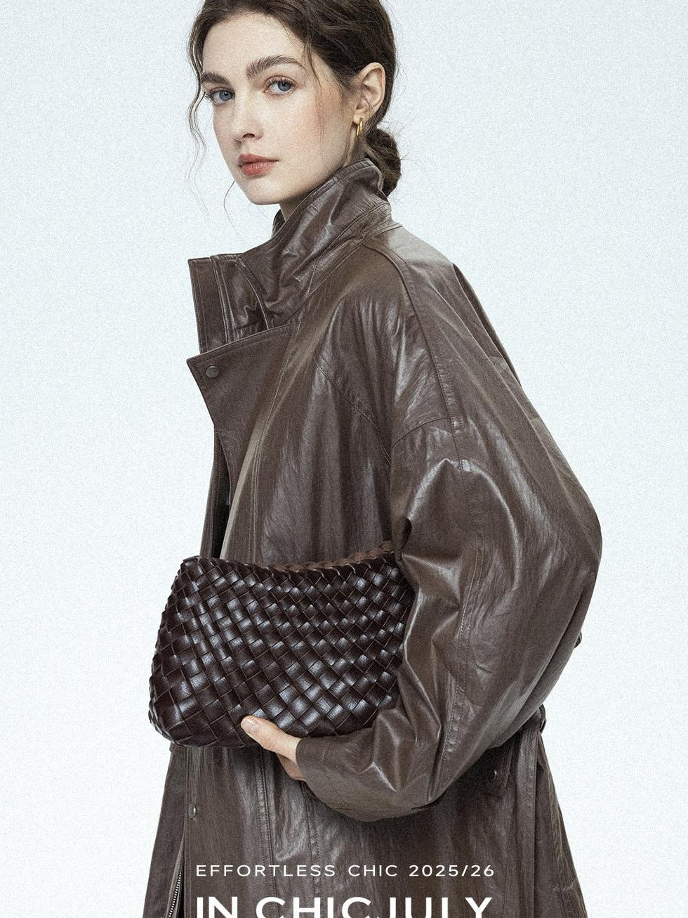 chicjuly Phantom Oil Wax Stand Collar Flap Pocket Zipper Women's Windbreakers