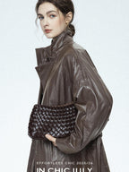 chicjuly Phantom Oil Wax Stand Collar Flap Pocket Zipper Women's Windbreakers