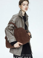 chicjuly Phantom Oil Wax Stand Collar Flap Pocket Zipper Women's Windbreakers