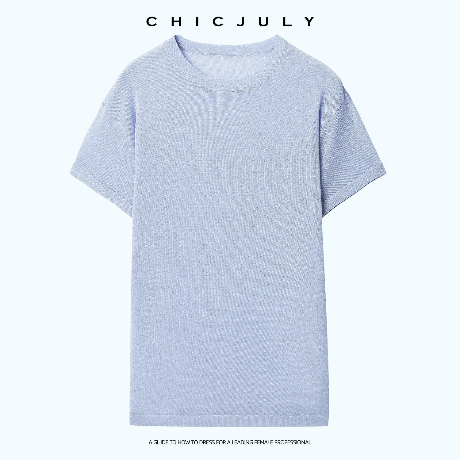 chicjuly Purple Shimmer Textured Metallic Knit Women's Lyocell Short Sleeve T-shirts 1037442806757
