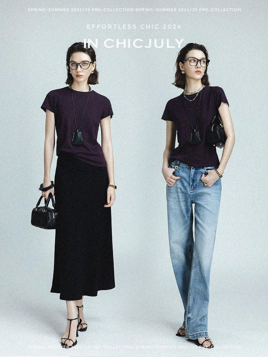 chicjuly Raspberry Minimal Straight Round Neck Women's Cotton Linen Short Sleeve T-shirts