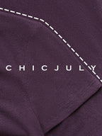 chicjuly Raspberry Minimal Straight Round Neck Women's Cotton Linen Short Sleeve T-shirts
