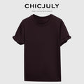 chicjuly Relaxed Hand Rolled Hem 3d Round Neck Women's Cotton Short Sleeve T-shirts 917190566703