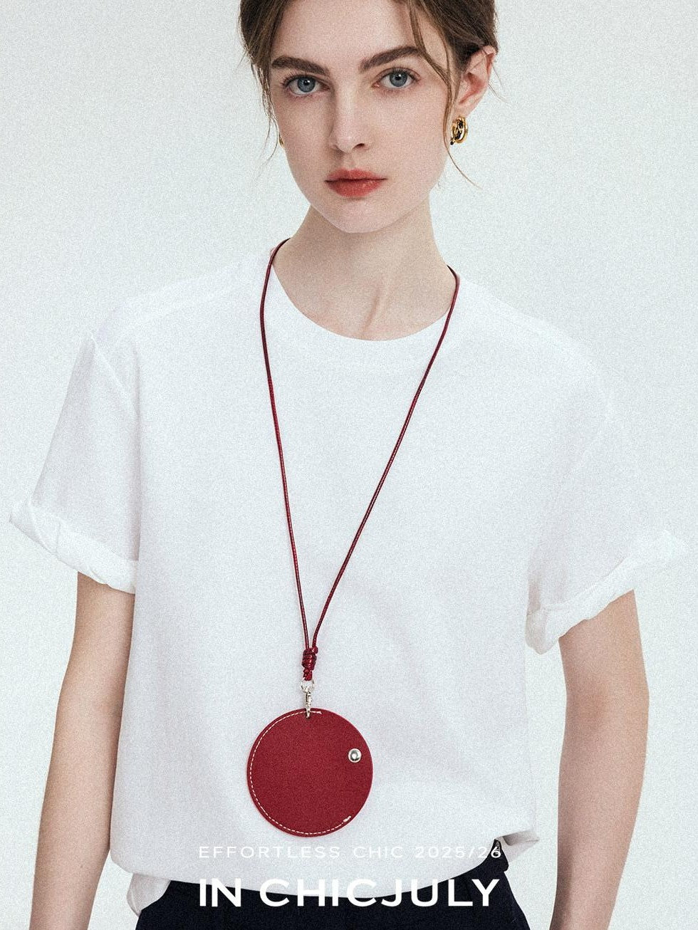 chicjuly Relaxed Hand Rolled Hem 3d Round Neck Women's Cotton Short Sleeve T-shirts