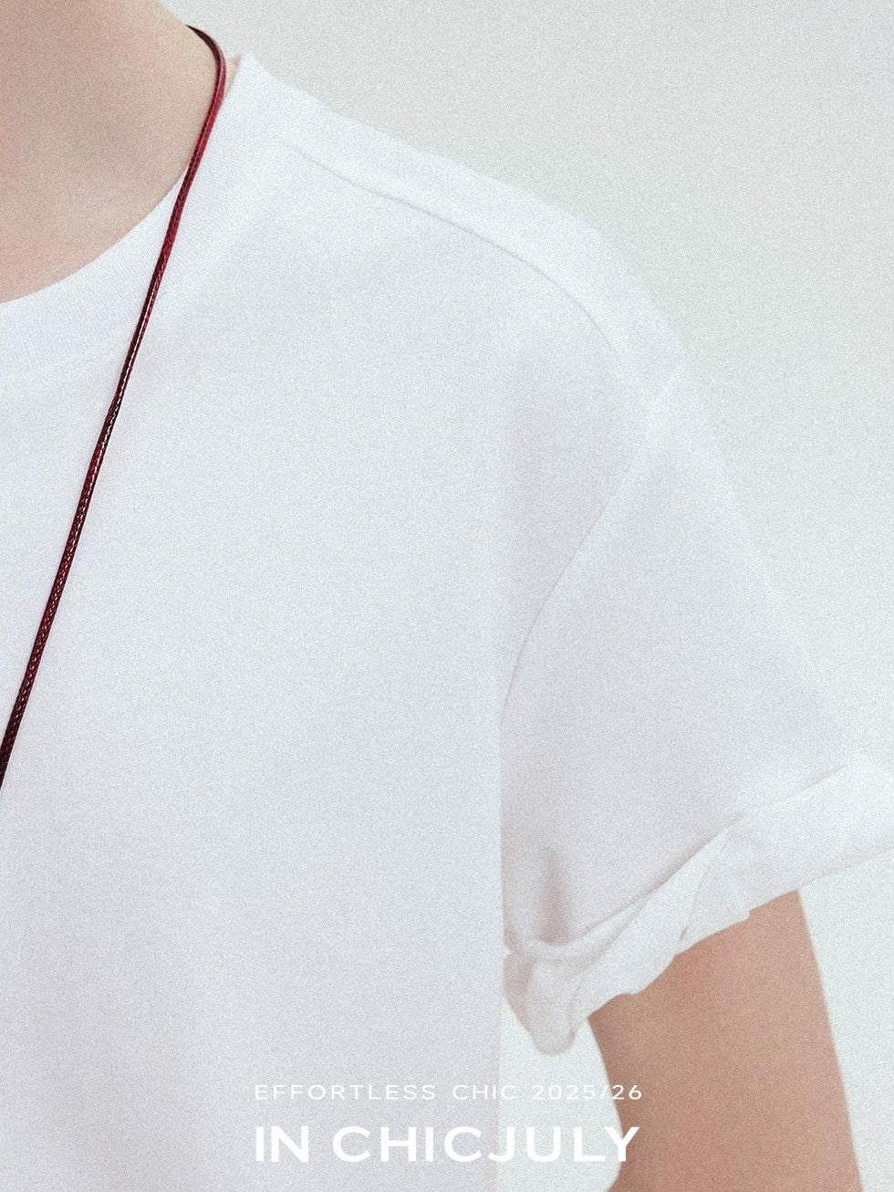chicjuly Relaxed Hand Rolled Hem 3d Round Neck Women's Cotton Short Sleeve T-shirts