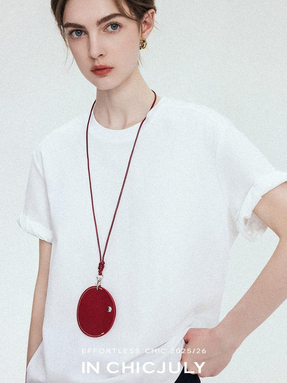 chicjuly Relaxed Hand Rolled Hem 3d Round Neck Women's Cotton Short Sleeve T-shirts