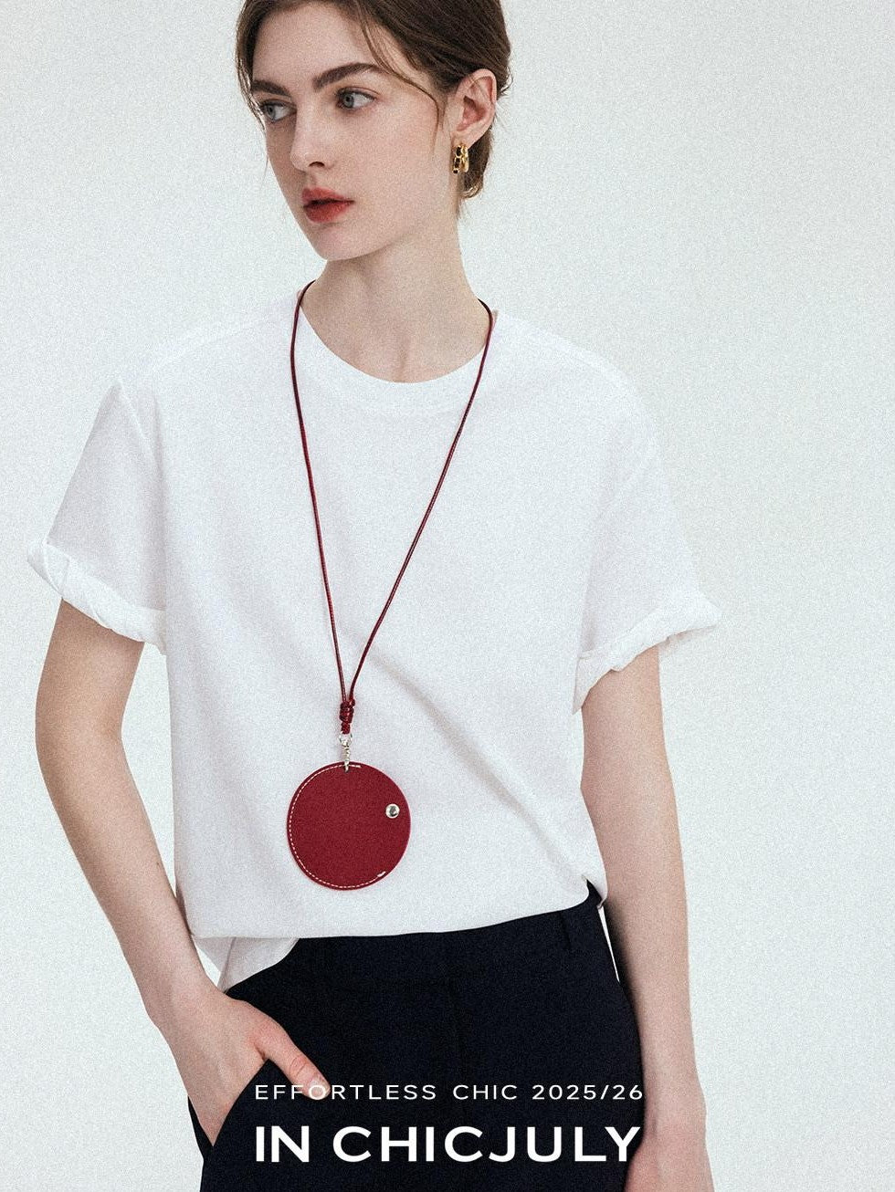 chicjuly Relaxed Hand Rolled Hem 3d Round Neck Women's Cotton Short Sleeve T-shirts