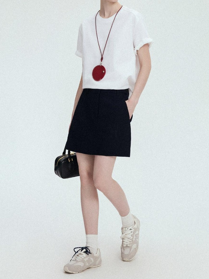 chicjuly Relaxed Hand Rolled Hem 3d Round Neck Women's Cotton Short Sleeve T-shirts
