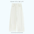 chicjuly Relaxed Minimalist Curved Slimming Women's Wool High Waist Wide-leg Pants 999460140274
