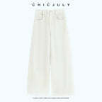 chicjuly Relaxed Minimalist Curved Slimming Women's Wool High Waist Wide-leg Pants 999460140274