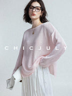 chicjuly Reverse Knit Rolled Hem Side Slit Women's Cotton Long Sleeve T-shirts