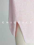 chicjuly Reverse Knit Rolled Hem Side Slit Women's Cotton Long Sleeve T-shirts