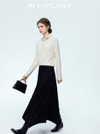chicjuly Reverse Suede Irregular Multi Panel High Waisted Women's Maxi Skirts