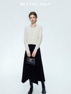 chicjuly Reverse Suede Irregular Multi Panel High Waisted Women's Maxi Skirts