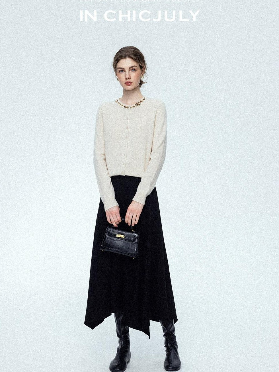 chicjuly Reverse Suede Irregular Multi Panel High Waisted Women's Maxi Skirts