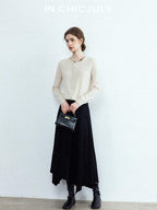 chicjuly Reverse Suede Irregular Multi Panel High Waisted Women's Maxi Skirts