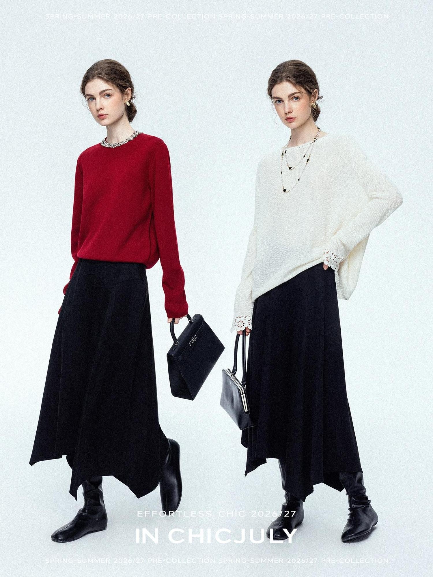 chicjuly Reverse Suede Irregular Multi Panel High Waisted Women's Maxi Skirts