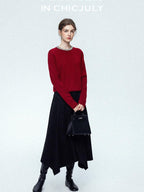 chicjuly Reverse Suede Irregular Multi Panel High Waisted Women's Maxi Skirts
