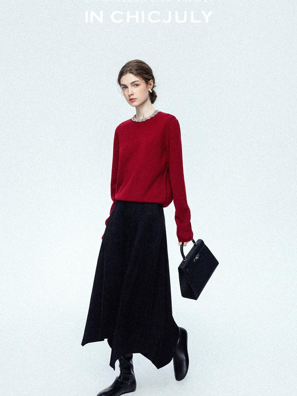 chicjuly Reverse Suede Irregular Multi Panel High Waisted Women's Maxi Skirts