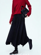 chicjuly Reverse Suede Irregular Multi Panel High Waisted Women's Maxi Skirts