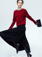 chicjuly Reverse Suede Irregular Multi Panel High Waisted Women's Maxi Skirts