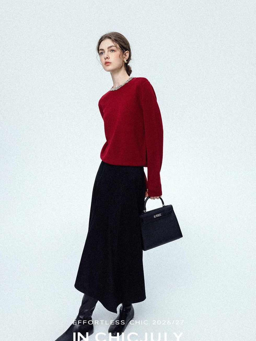 chicjuly Reverse Suede Irregular Multi Panel High Waisted Women's Maxi Skirts