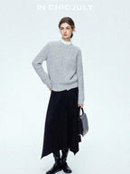 chicjuly Reverse Suede Irregular Multi Panel High Waisted Women's Maxi Skirts