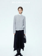 chicjuly Reverse Suede Irregular Multi Panel High Waisted Women's Maxi Skirts