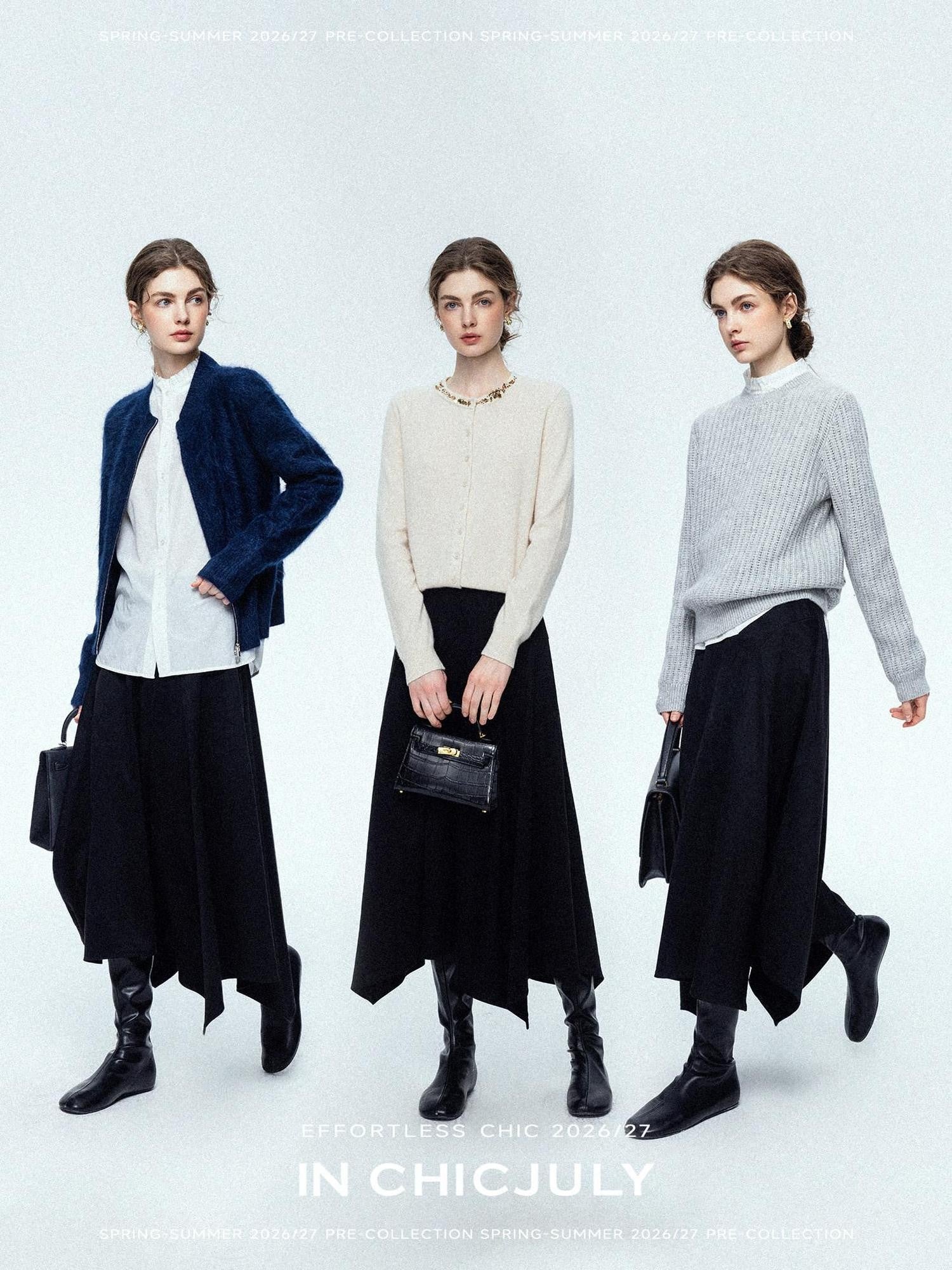 chicjuly Reverse Suede Irregular Multi Panel High Waisted Women's Maxi Skirts