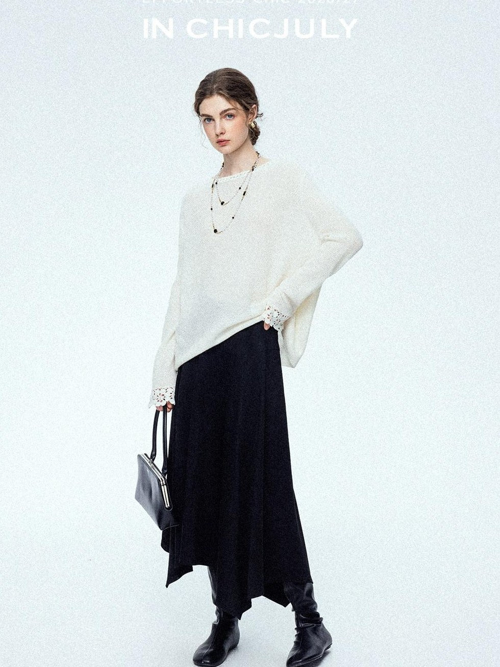 chicjuly Reverse Suede Irregular Multi Panel High Waisted Women's Maxi Skirts