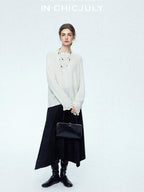 chicjuly Reverse Suede Irregular Multi Panel High Waisted Women's Maxi Skirts