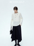 chicjuly Reverse Suede Irregular Multi Panel High Waisted Women's Maxi Skirts