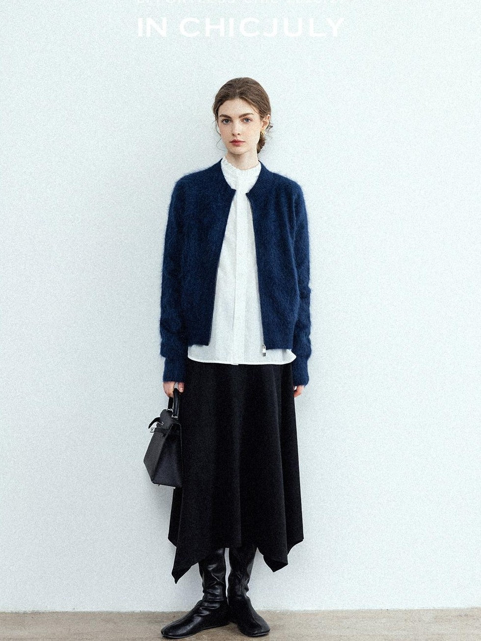 chicjuly Reverse Suede Irregular Multi Panel High Waisted Women's Maxi Skirts