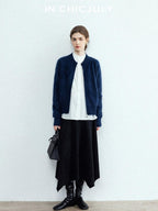 chicjuly Reverse Suede Irregular Multi Panel High Waisted Women's Maxi Skirts