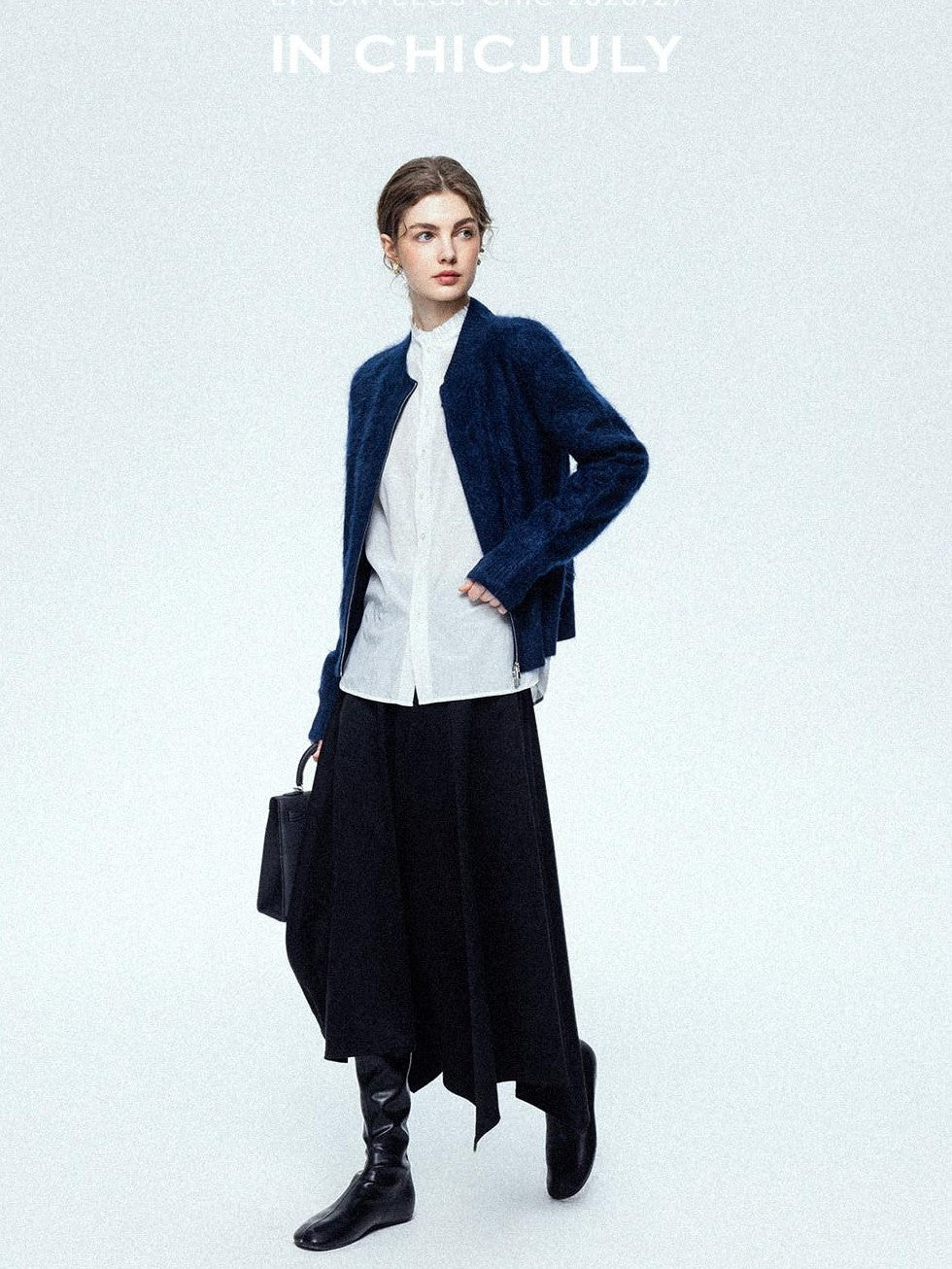 chicjuly Reverse Suede Irregular Multi Panel High Waisted Women's Maxi Skirts