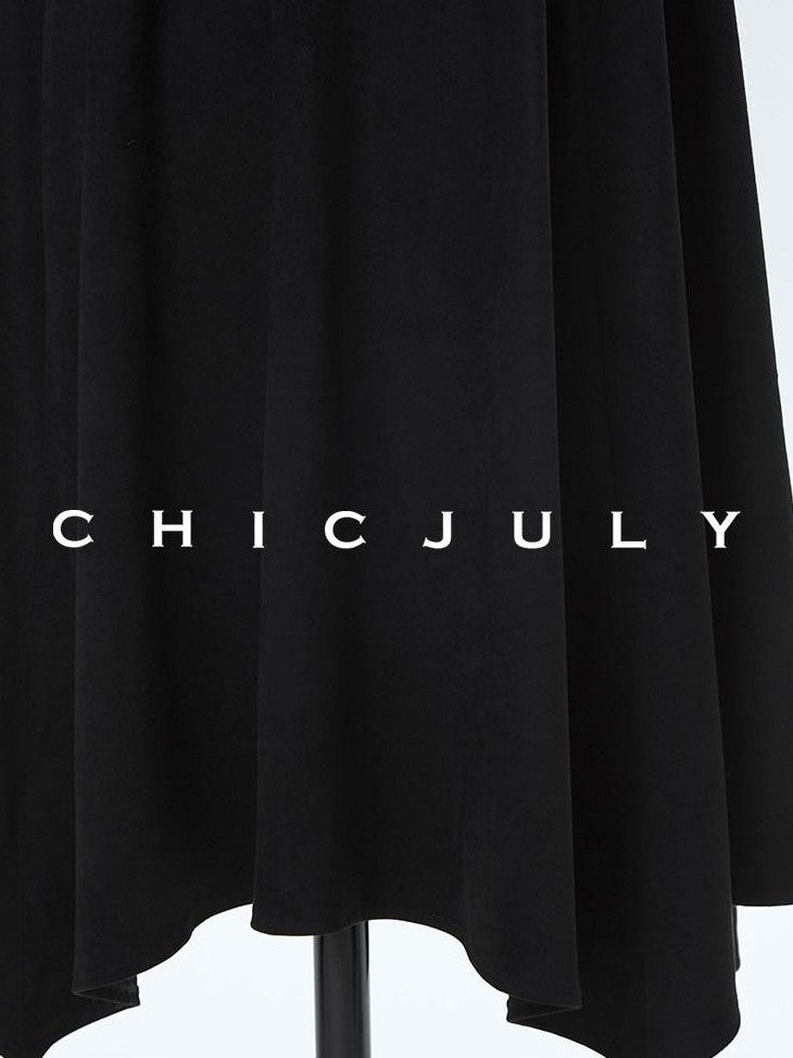chicjuly Reverse Suede Irregular Multi Panel High Waisted Women's Maxi Skirts